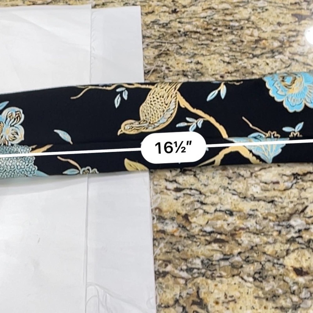 SOFT SURROUNDINGS Metallic black jacket with gold & blue floral print - Picture 5 of 8